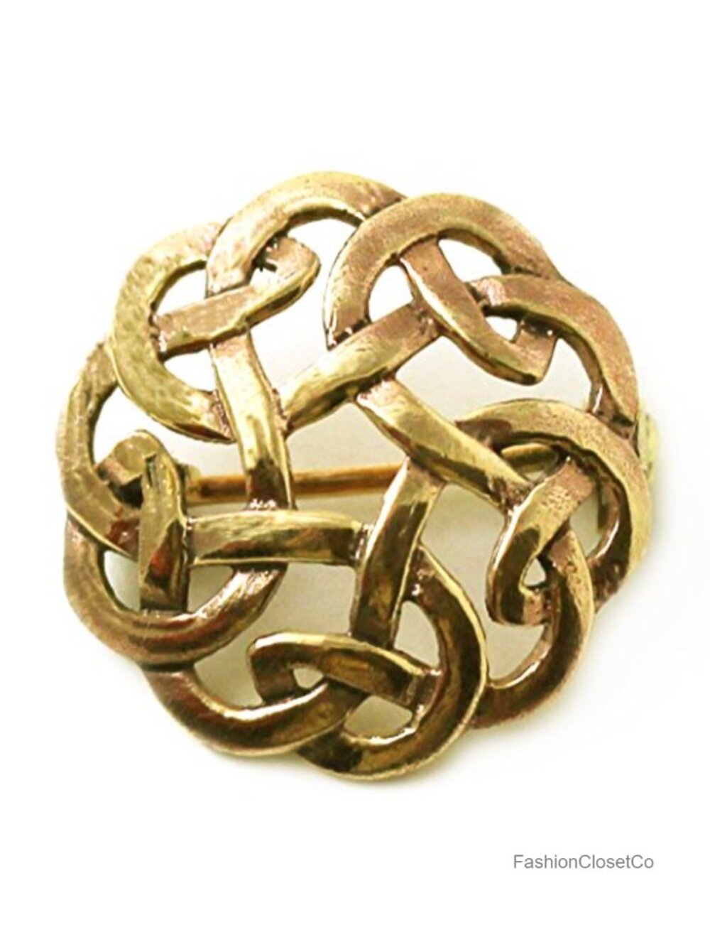 Celtic Filigree Brooch Bronze Pin Cloak Scarf Shawl Fastener Vintage